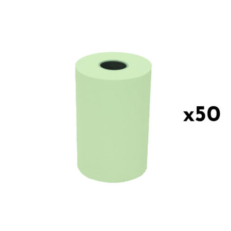 Rouleaux de papier thermique vert 57x46x12 pour impression fiable
