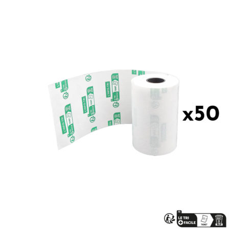 Rouleaux de papier thermique triman 60x63x12 - Lot de 50 avec impression info-tri pour Triman