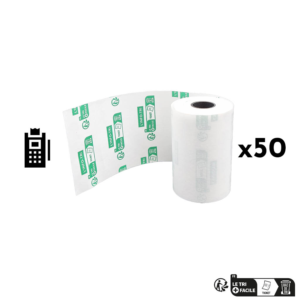57x40x12 - Carton 50 Rouleaux de caisse thermique - Egédis