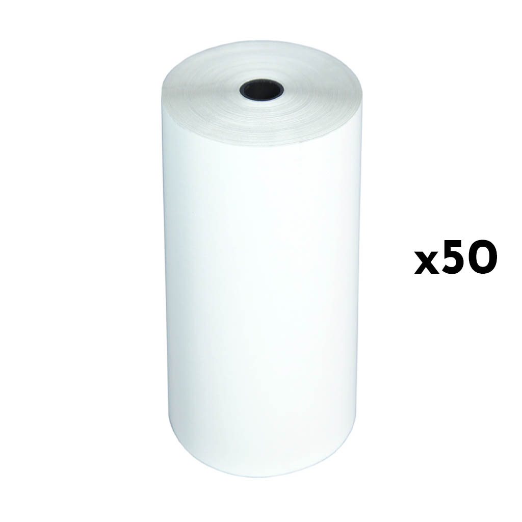Lot de 50 rouleaux de papier thermique 50x78x12 pour une impression fiable sans BPA. Qualité garantie pour des résultats optimaux. Commandez maintenant pour améliorer vos impressions.