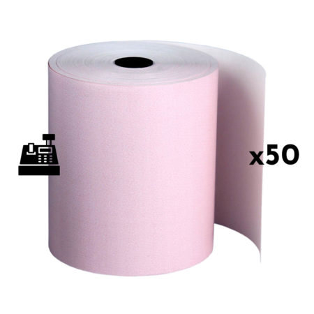 Achetez nos rouleaux de papier thermique rose 80x70x12 pour une impression fiable de tickets de caisse et reçus. Lot de 50 rouleaux de bob